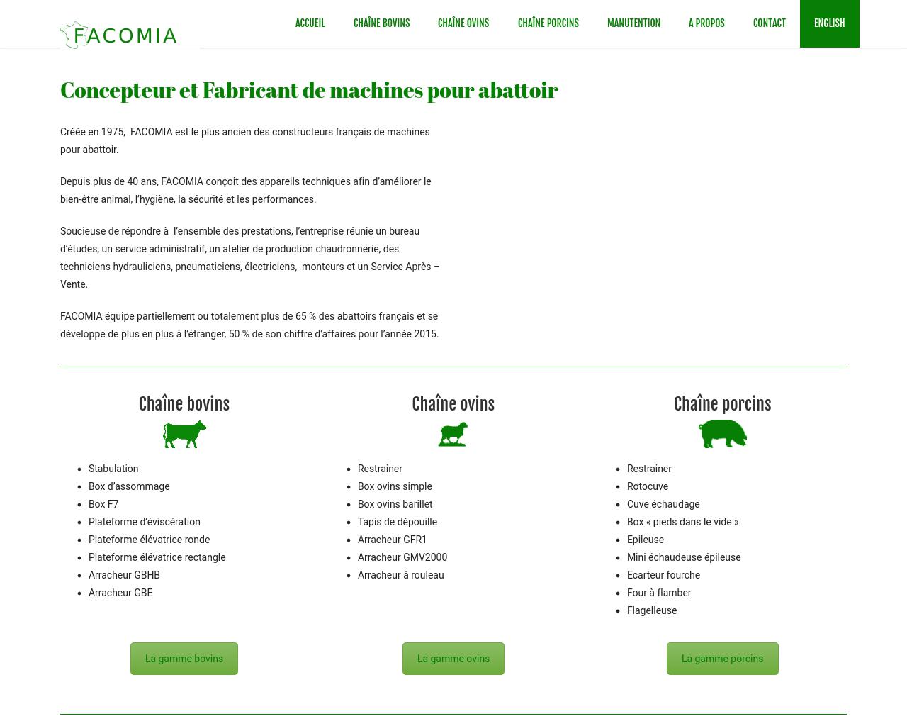 FACOMIA - Concepteur et Fabricant de machines pour abattoir