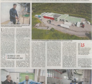 CORSE-MATIN : ABATTOIR DE CUTULI : ENTIEREMENT REPENSE, L'ABATTOIR DE CUTULI FAIT PEAU NEUVE